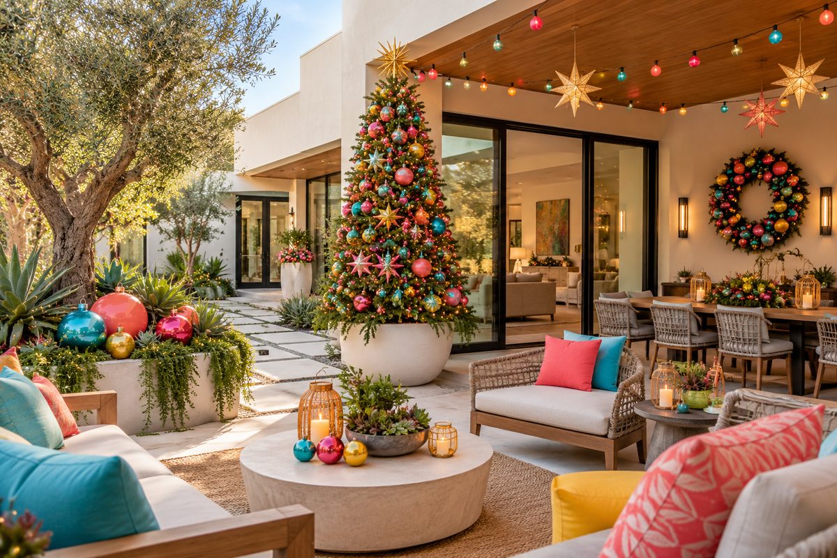 Playful Christmas Courtyard Terrace