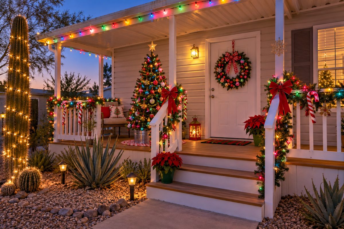 Colorful Christmas on a Desert Porch
