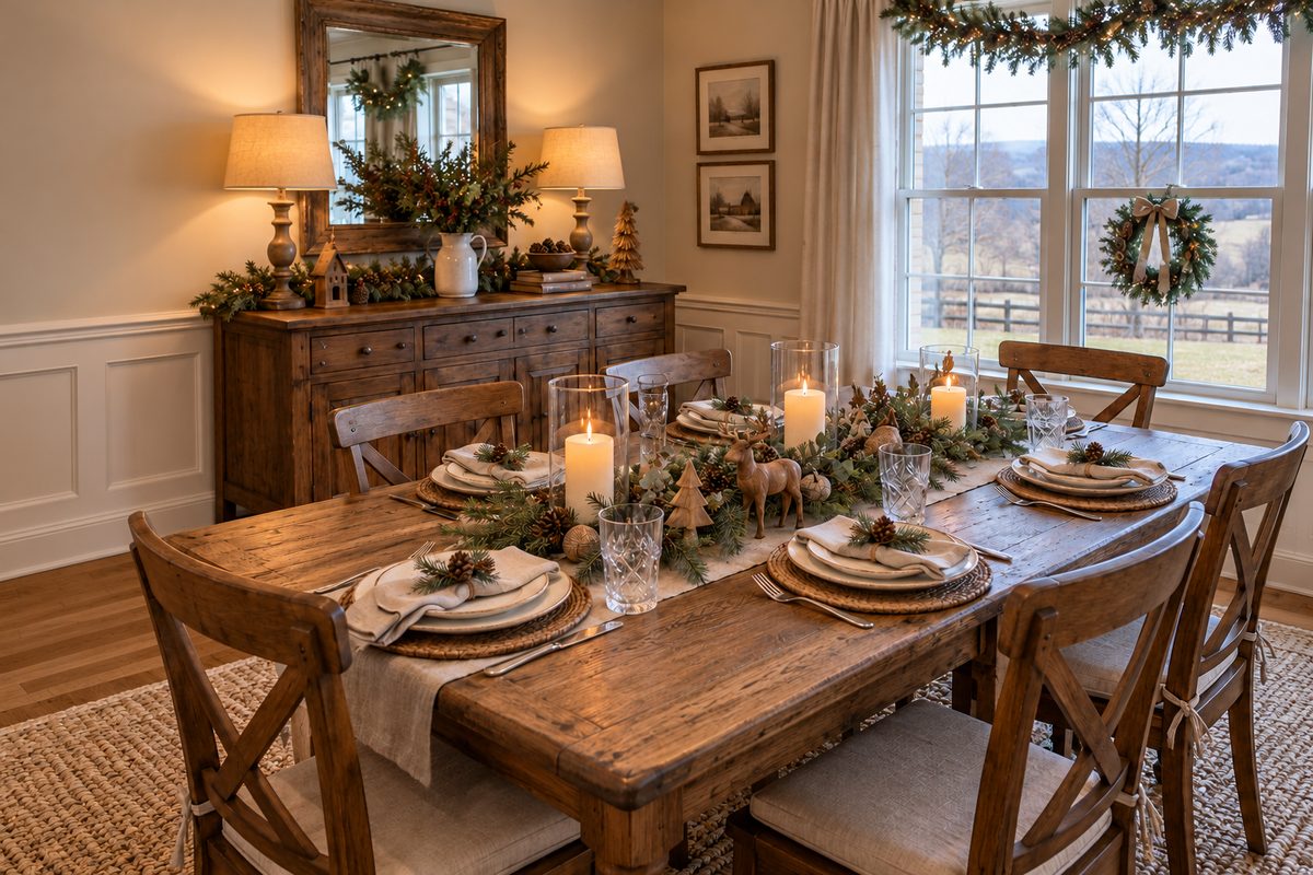 Rustic Tennessee Christmas Dining Room