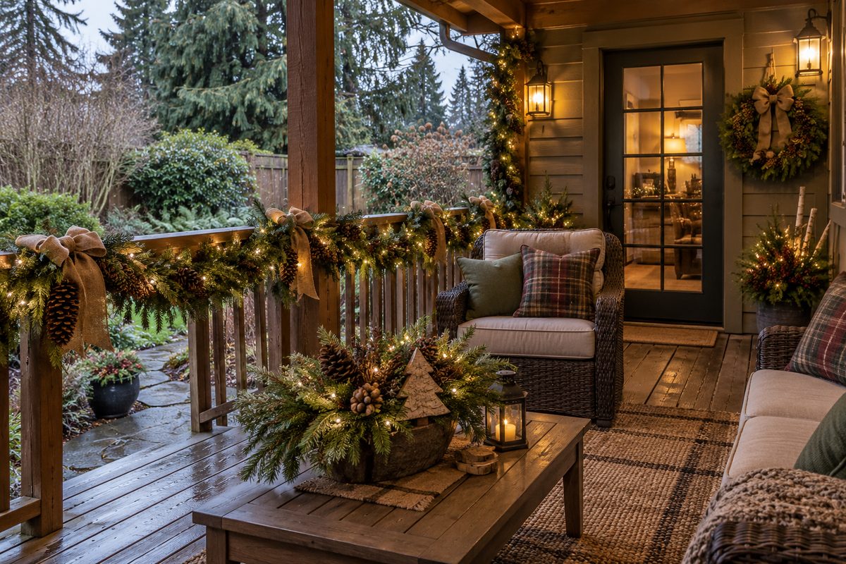 Rustic Woodland Christmas Porch