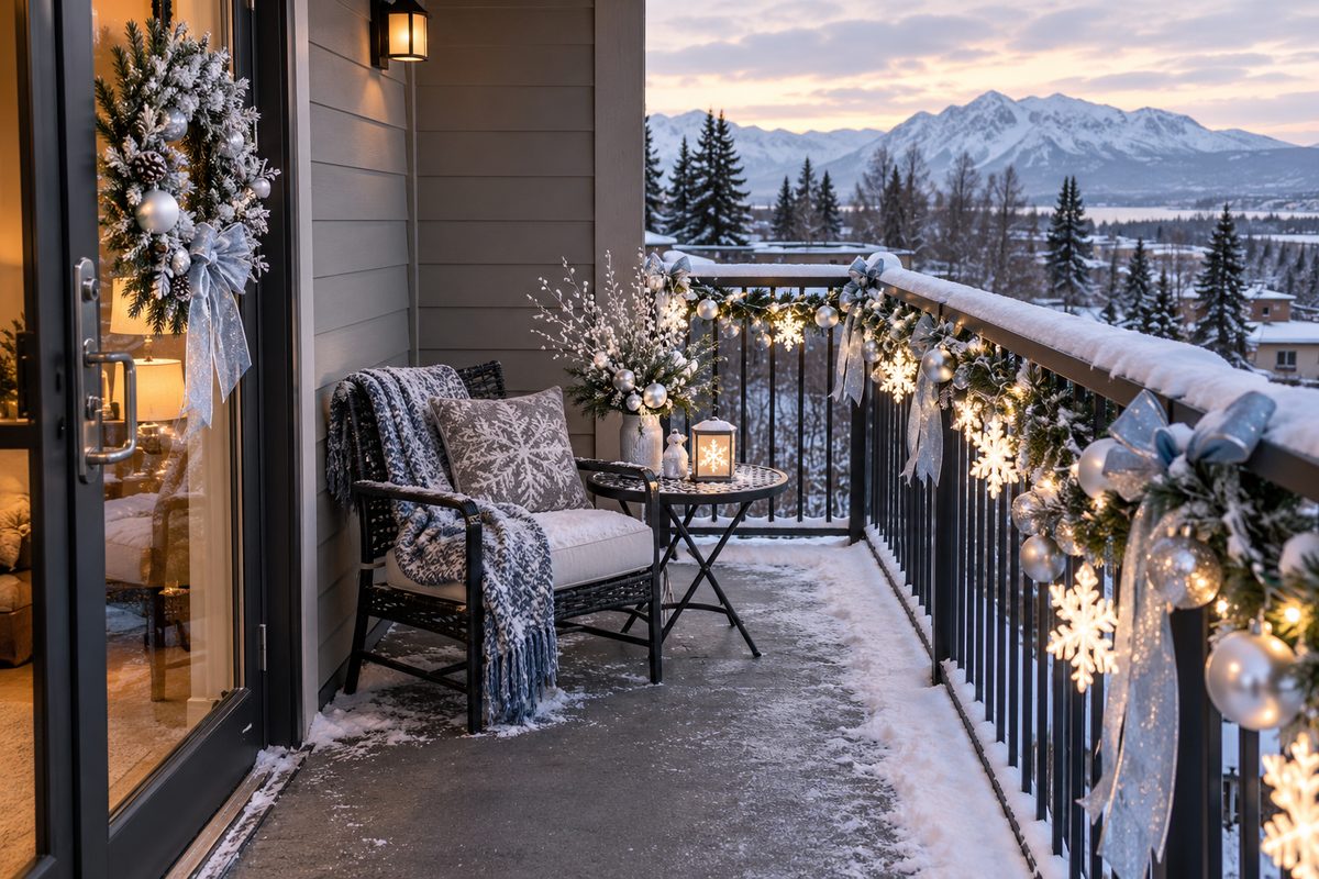 Winter Wonderland Apartment Balcony