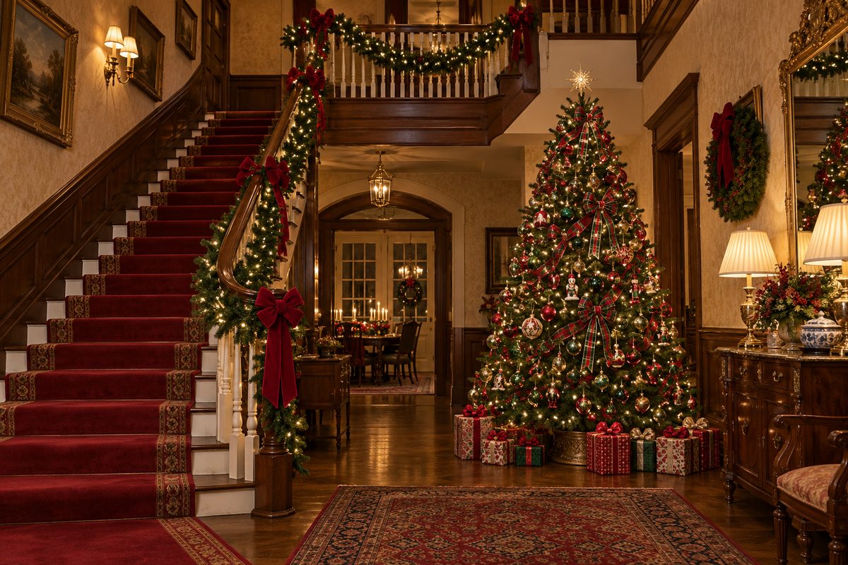 Grand Illinois Christmas Stair Hall