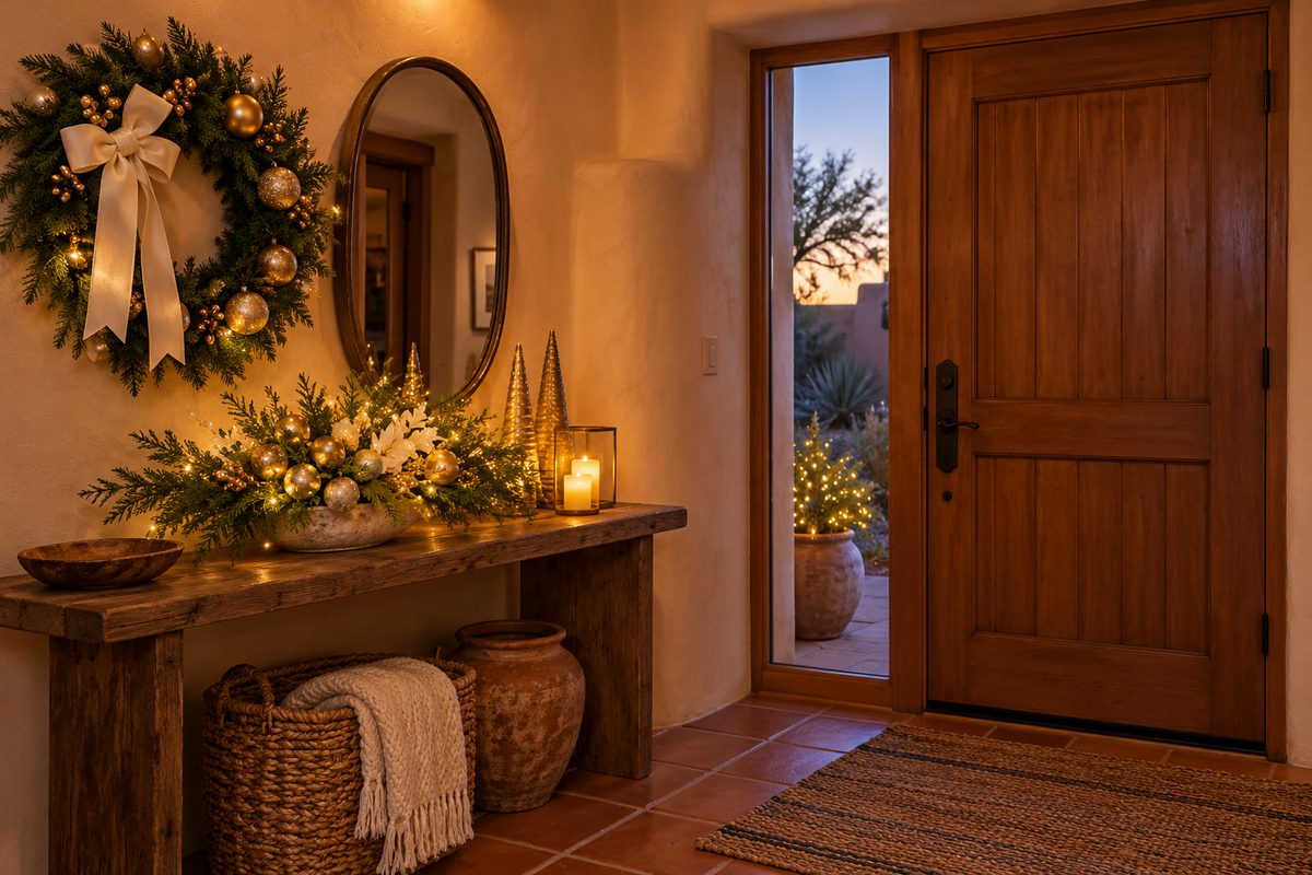 Golden Christmas in New Mexico's Adobe Entry